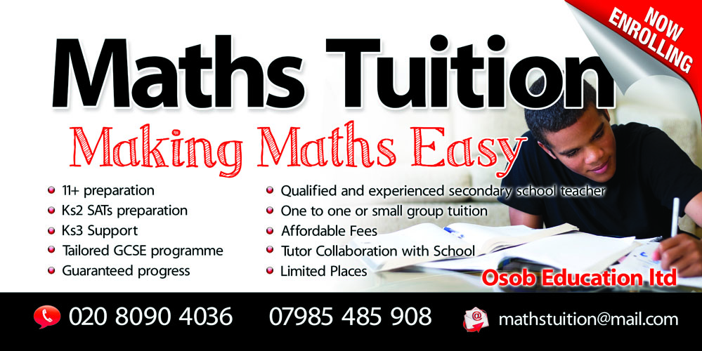 Maths Tuition - Sundays - 10am to 4pm