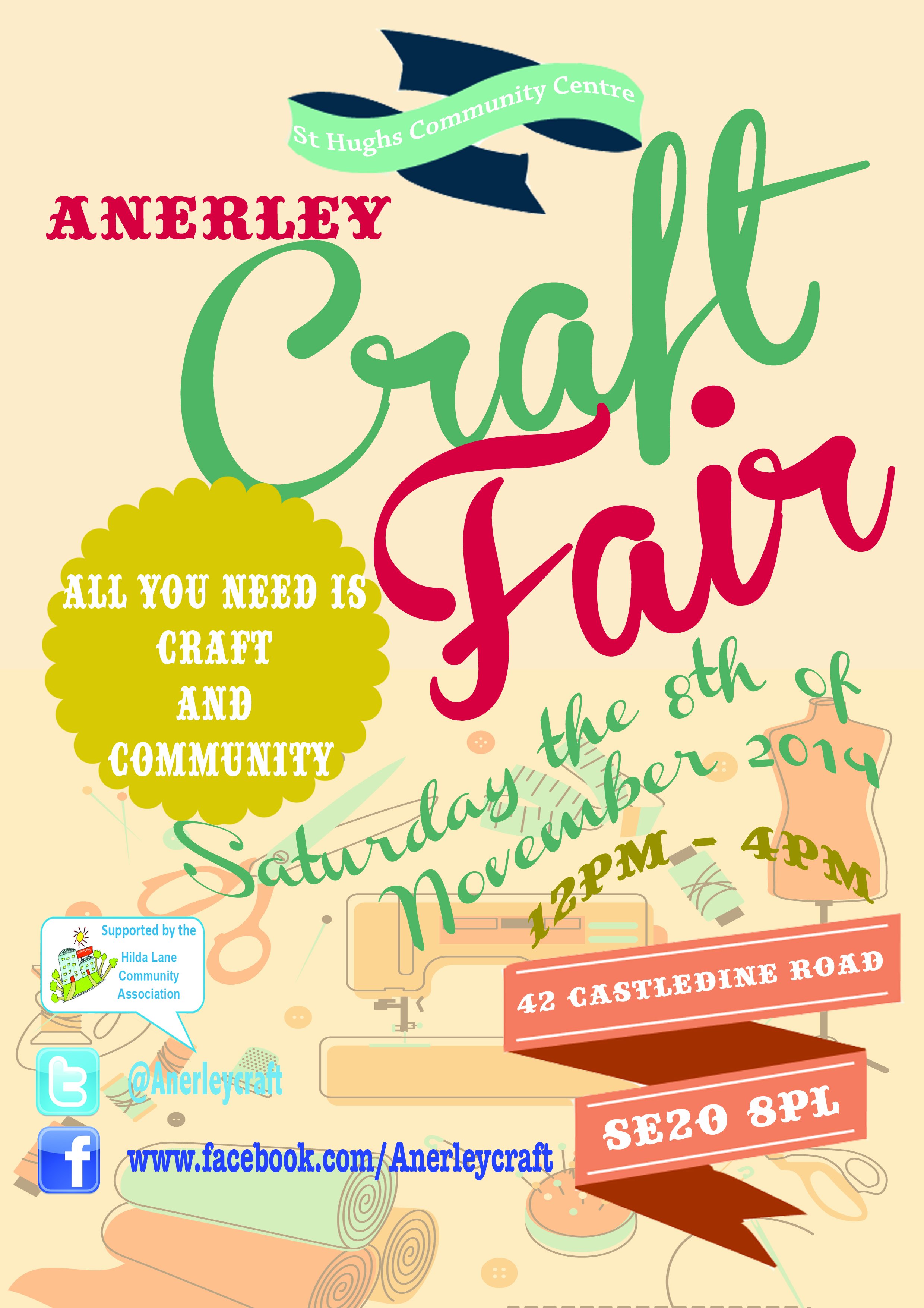Anerley Craft Fair - Saturday 8th November 2014 - Midday to 4pm